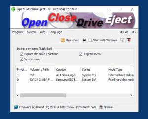 SoftwareOK.com OpenCloseDriveEject1 300x242 - دانلود SoftwareOK.com OpenCloseDriveEject 3.36 - جداسازی ایمن هرنوع دستگاه اکسترنال در ویندوز